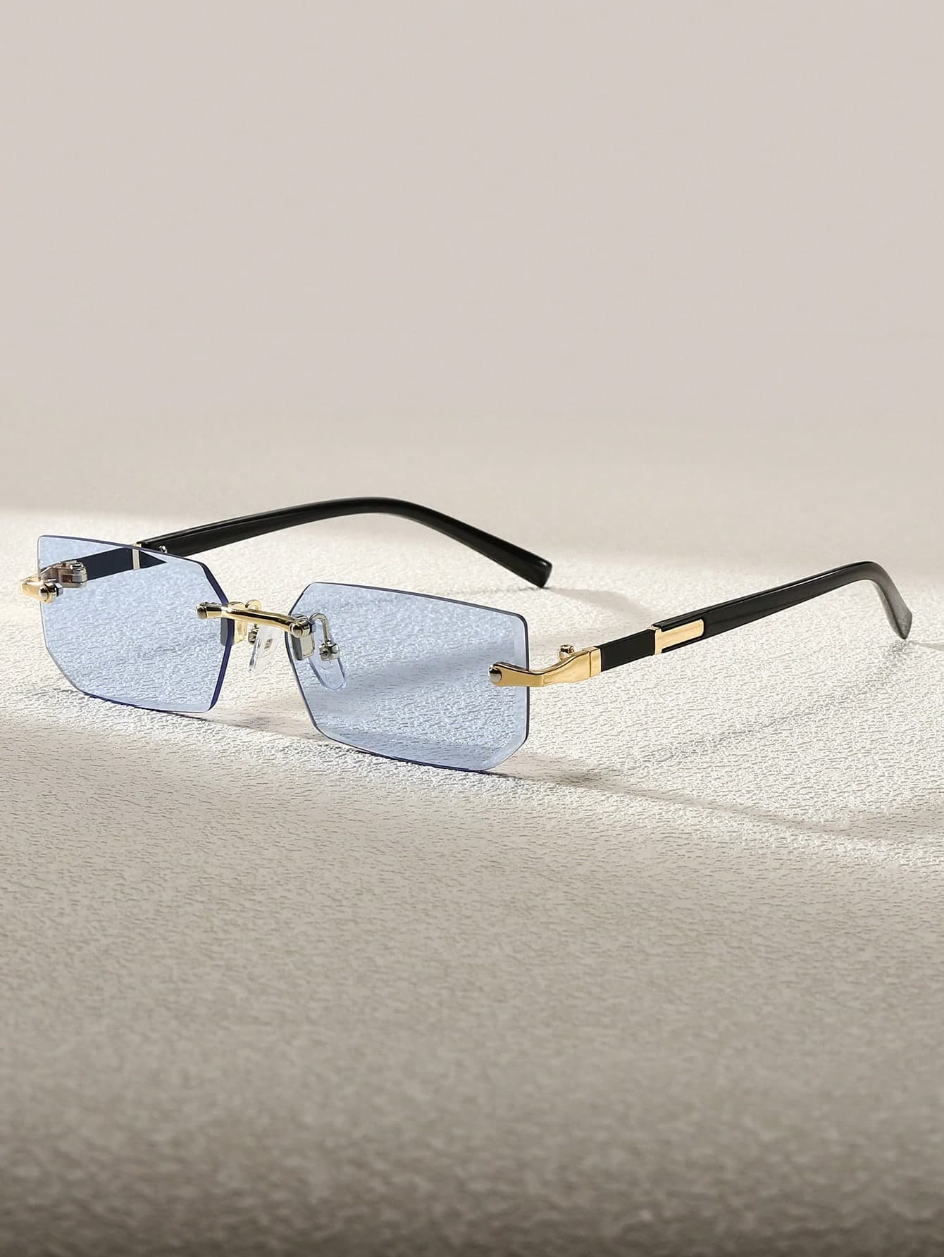 1 Pair Unisex Small Frame Rimless Y2K Fashion Glasses, Versatile, Suitable For Summer Beach Or Driving, Can Be Paired With Sweaters, Jackets, Sweatshirts, Bohemian Style, Elegant And Unique, Ideal Choice For Travel