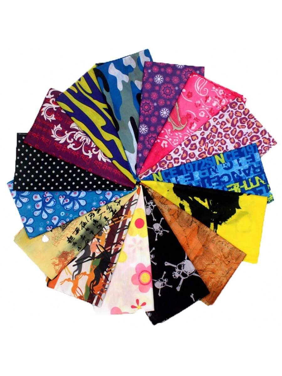 6pcs/Pack Outdoor Sports Seamless Magic Men's And Women's Cycling Turbans Wind Protection Sunscreen Face Mask Neck Cover Ski Mask,Suitable For Cycling,Riding Motorcycle And Skiing