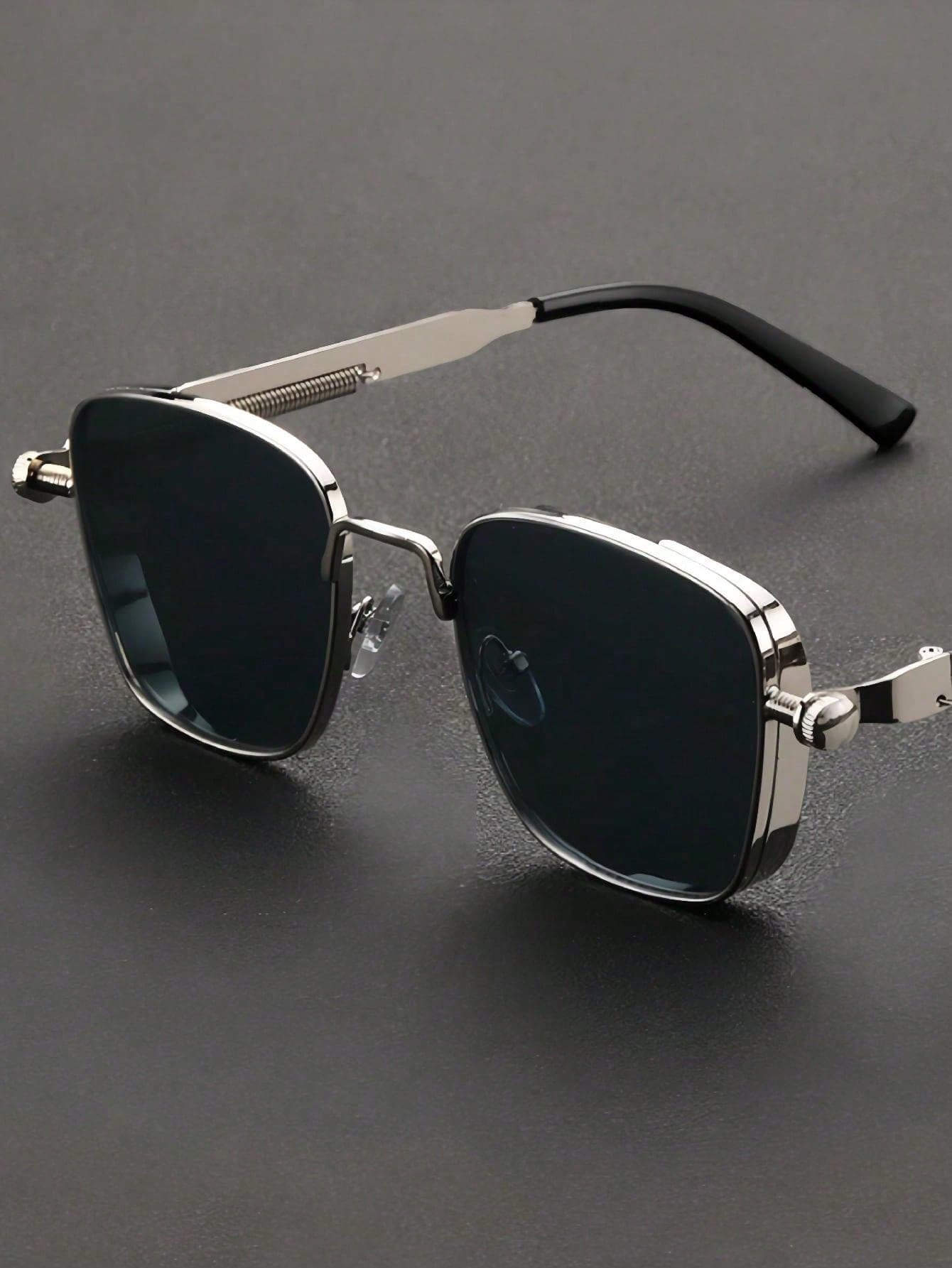 Fashionable New Metal Spring Punk Eyeglasses, Large Frame Suitable For Outdoor Travel