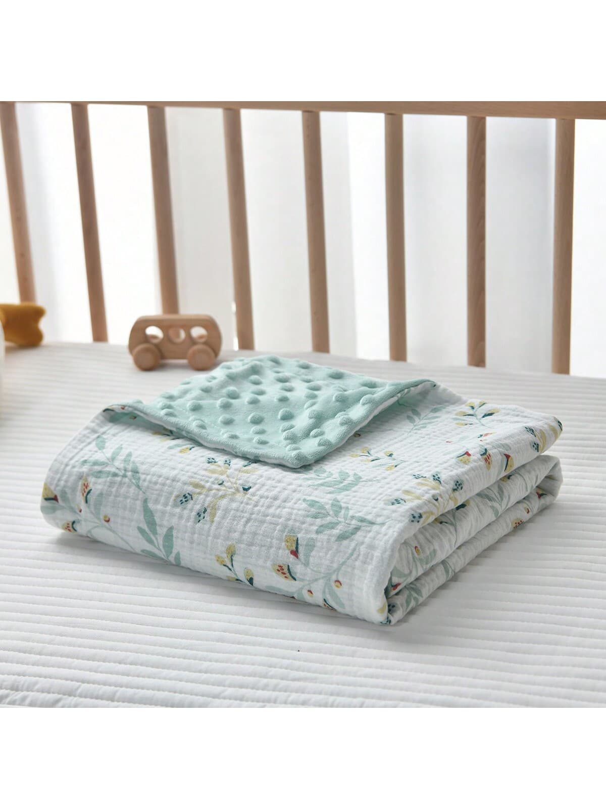 1pc Baby Swaddle Blanket & Beanie Set, Newborn Bedding, Comfortable And Soft Baby Blanket Suitable For All Seasons, Size 70*100cm, Ideal Baby Gift. Love Valentine