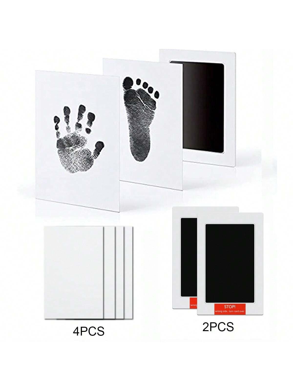 2pcs Baby Keepsake Baby Handprint & Footprint Kit, Washable Ink For Baby Hand & Footprints, Pet Prints