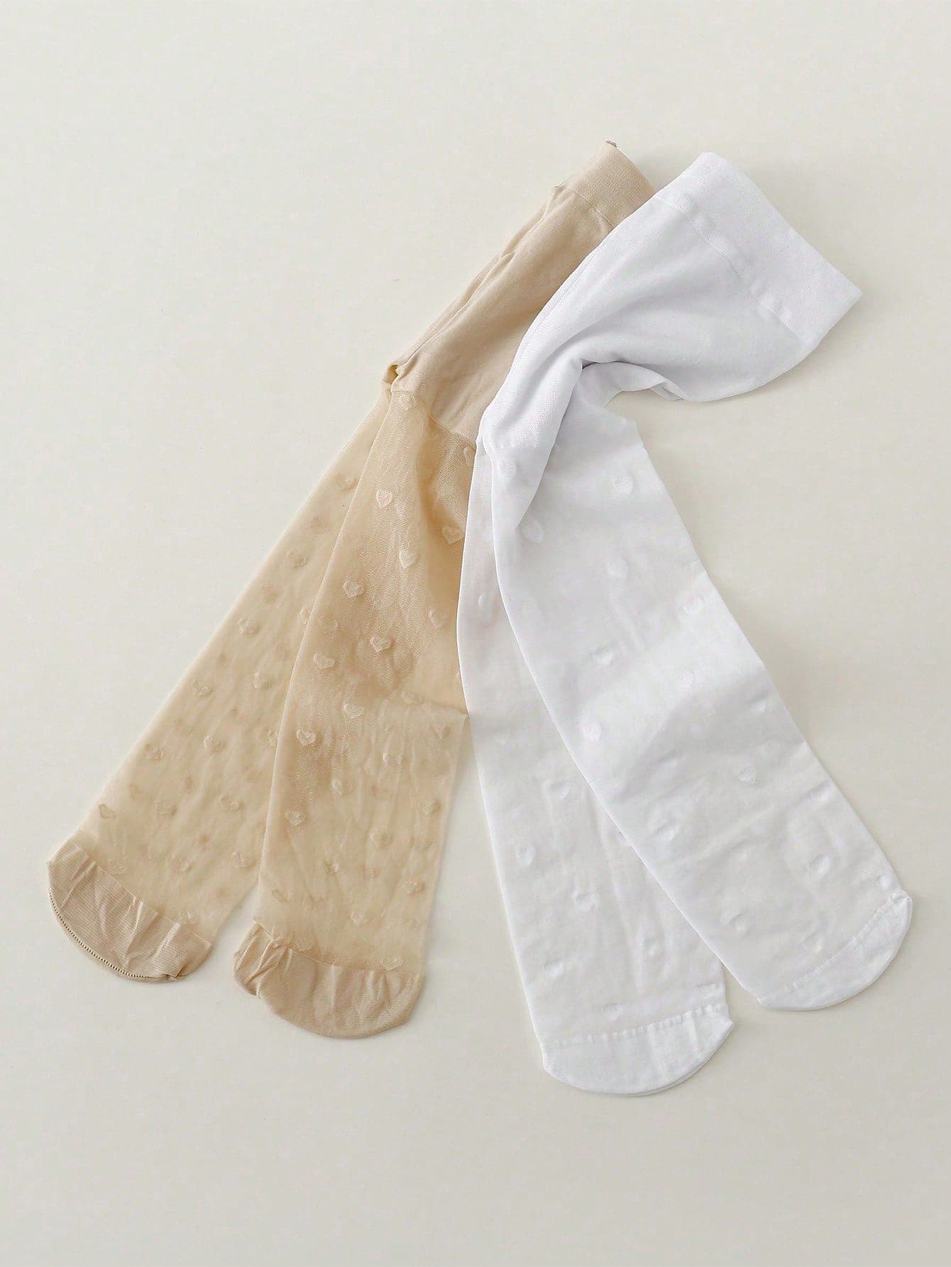 2pcs Girls' Footed Dance Tights, Pantyhose
