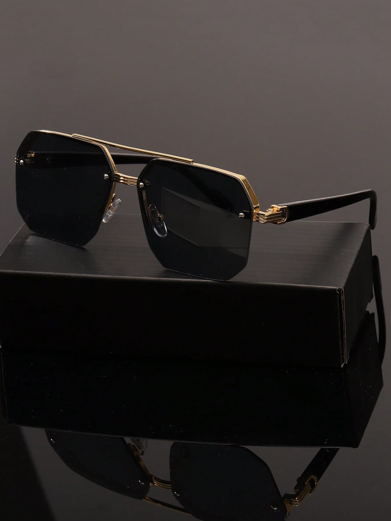 1pc Retro Double Beam Pilot Fashion Glasses For Beach Vacation Photoshoots Beach Accessories Glasses Shades Looks Street Style And Suit For Sweater Jacket Sweatshirt Hoodie Leather Pants And Cargo Pants For Summer Beach Vacation,Outdoor,Travel