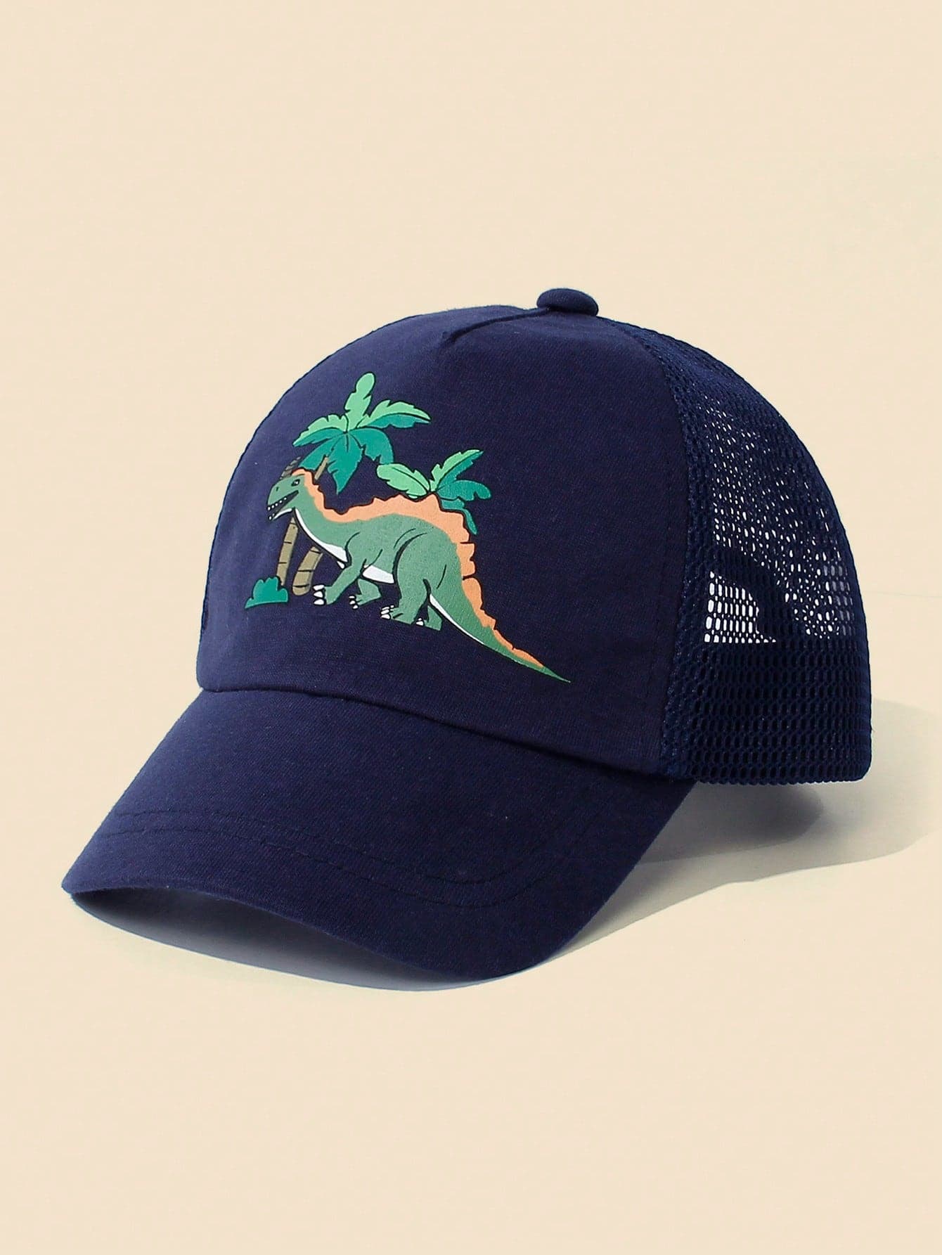 1pc Toddler Baseball Cap, Dinosaur Print, Unisex, Suitable For 0-8 Years Old Children