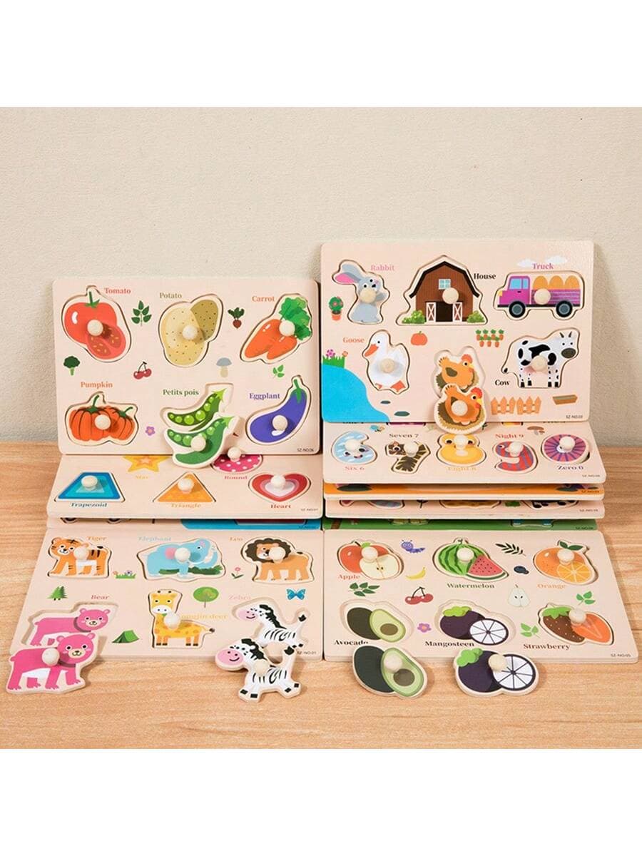 3 Years+ 1PC Wooden Mushroom Peg Matching Board, Montessori Children Hand-Eye Coordination Training, Intelligence Pattern Matching, Suitable For 3 Years Old Puzzle Matching