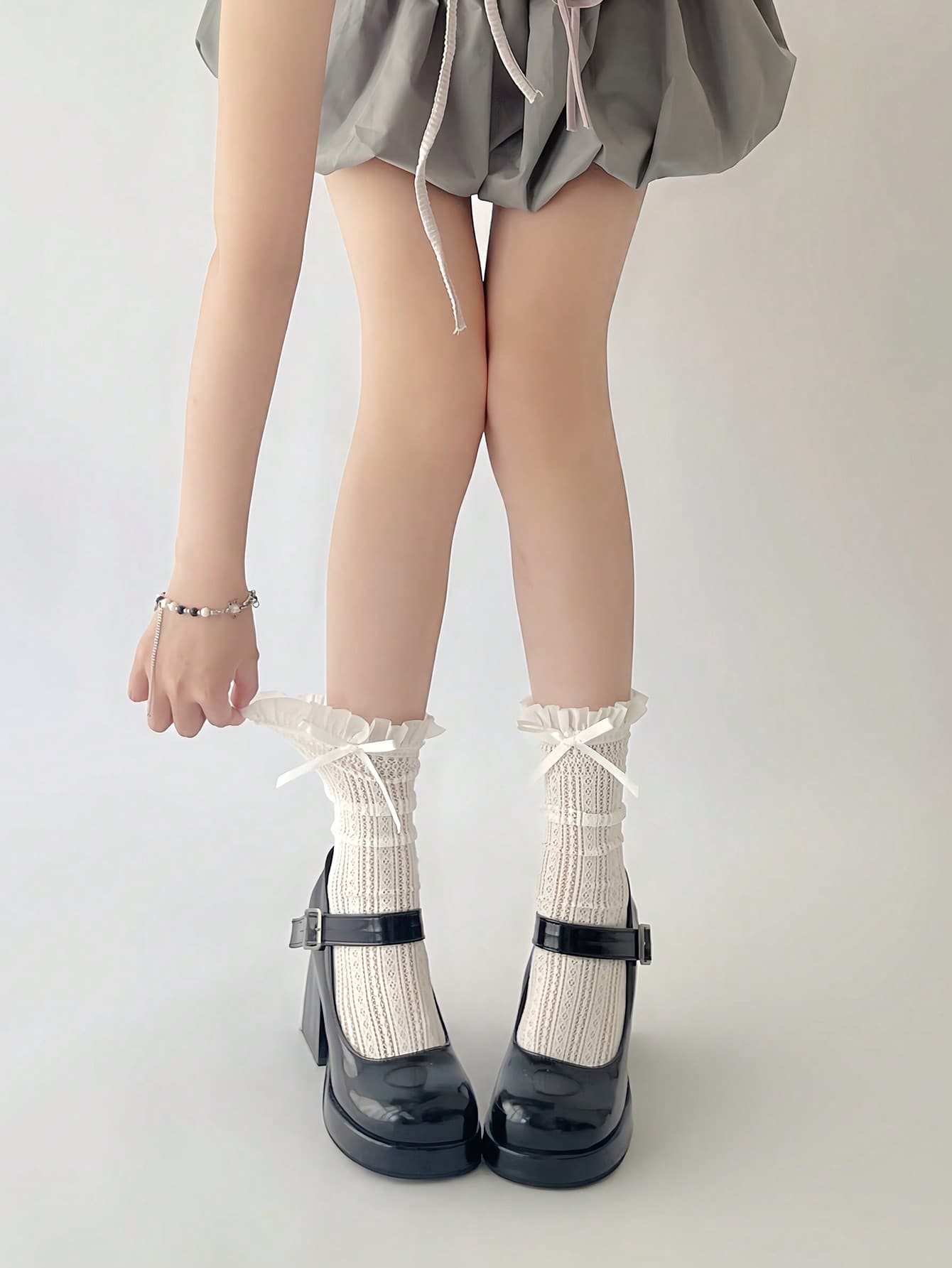 1/2/3 Pairs Of Women's Lace Bow Short Socks, Perforated And Breathable Lolita JK Socks, Suitable For Daily Wear, Fall