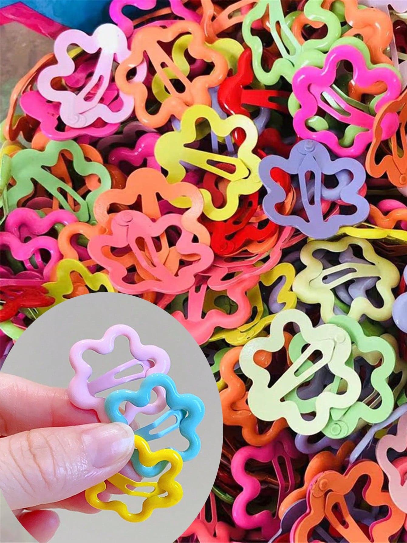 20pcs Girls Cute Colorful Flower Dopamine Hair Clips, Y2K Holiday Hair Accessories, Ideal Gift Choice, Random Colors