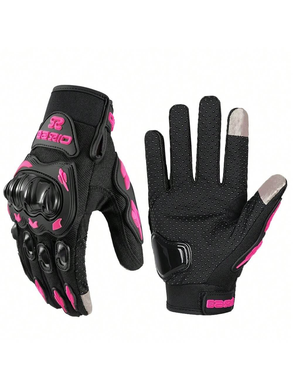MJMOTO Women Pink Motorcycle Riding Gloves Touch Screen Summer Breathable Wearable Motorbike Cycling Biker Gloves For Lady
