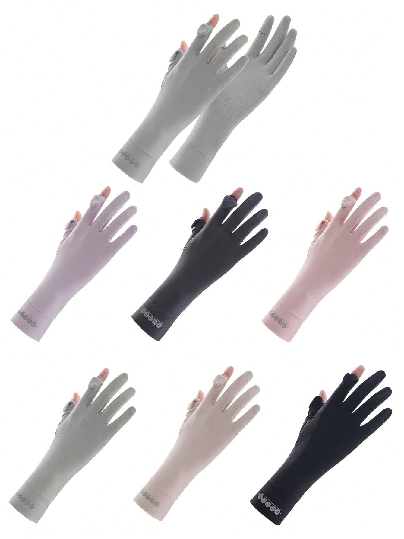 1 Pair Sun Protection Gloves, Summer Cycling Ice Silk Gloves