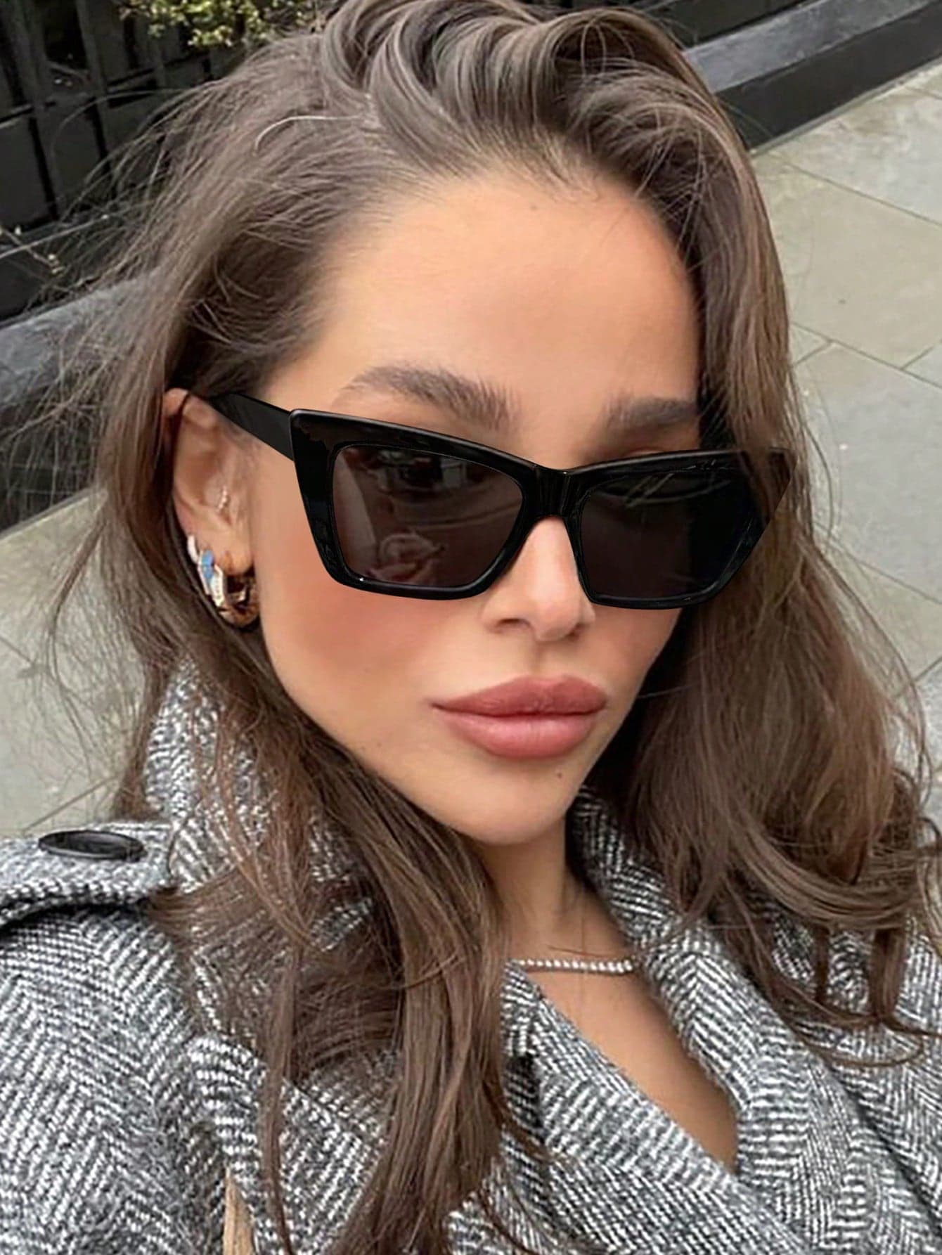 1/2/3 Pairs Women Acrylic Casual Cat Eye Fashion Black Sunglasses, Suitable For Summer Vacation, Outings, And Photography, Fashionable And Versatile, Elegant And Suitable For Family Outings, Travel, Beach Vacations, Outdoor Activities, Etc.