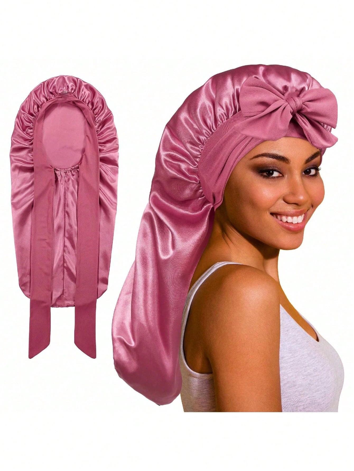 1pc Women's Silk Sleep Cap, Satin Sleep Cap, Soft Elastic Band, Silk Sleep Cap, Satin Sleep Cap Sleep Bonnet