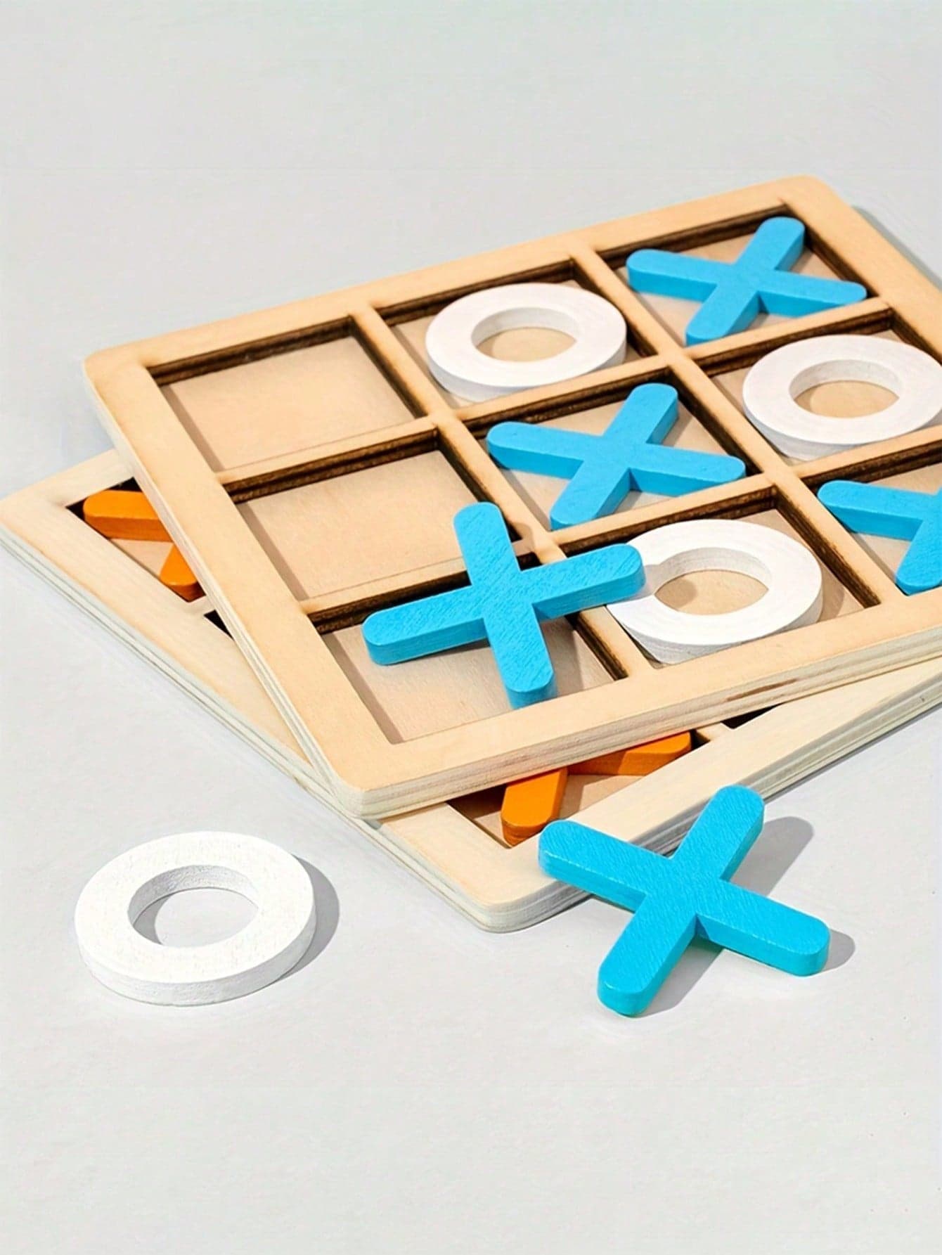 Wooden Chess Toys For Children's Puzzle Game XO Double Play Parent-Child Interaction Recommends Traditional Desktop Chess Christmas,Halloween,Thanksgiving Gift