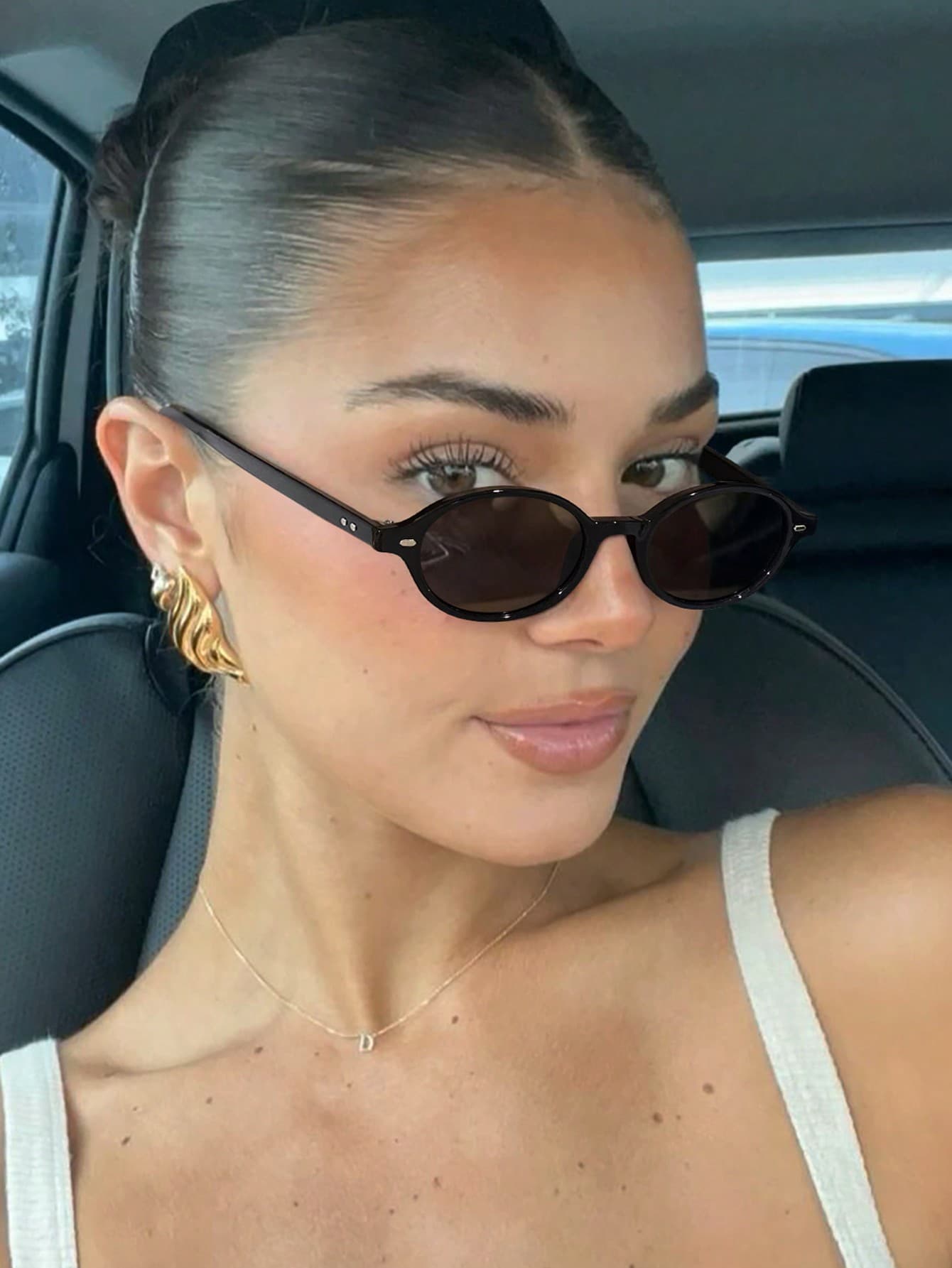 1/2/3 Pairs Women Retro Oval Acrylic Frame Fashion Versatile Black Sunglasses, Suitable For Summer Vacation Outings, Stylish Sun Protection, Elegant Matching, Suitable For Family Outings, Travel Vacation, Summer Beach Vacation, Outdoor Activities, Etc.