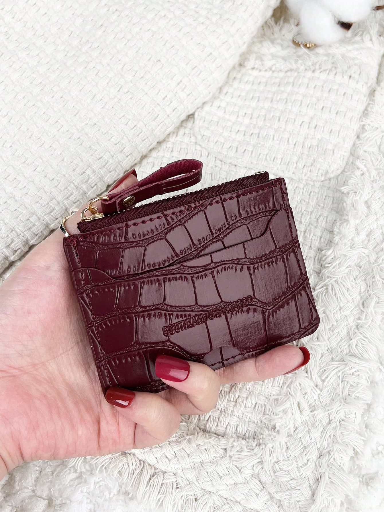 SOUTHLAND&KANGAROO Letter Embossed Zipper Small Wallet Coin Purse Foldable Ultra-Thin Wallet Lightweight Multi-Layer Portable ID Card Cash Card Wallet Fashion Modern Anniversary Birthday Gift For Girls Women Bag School Supplies School Dorm Back To School Card Holder Wallet Business Card Holder Credit Card Holder Women Mini Wallet Card Holder