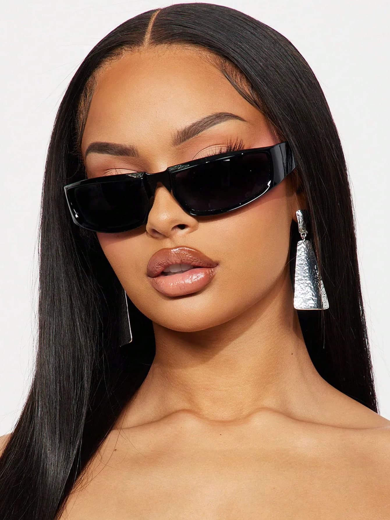 1 Pair Women's Fashion Wrap-Around Fashion Glasses, Y2K Music Festival Theme, Suitable For Summer Beach Vacation, Outdoor Travel, Y2K Street Style Super Large Wrap-Around Frame, Music Festival College Style, Essential For Back To School Season