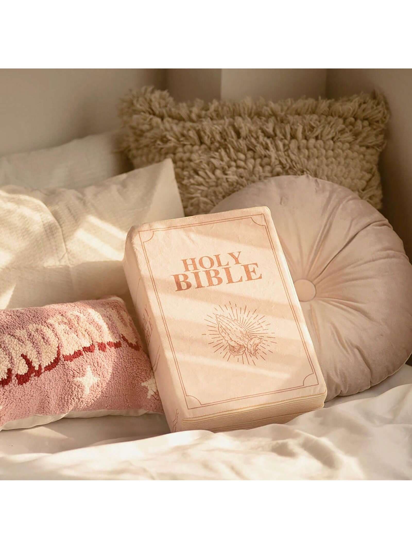Matthew 6 Beige Bible Throw Pillow With Holly Khaki Bible Pillow That Opens Christian Bible Book Pillow With Best Mother's Day Gifts