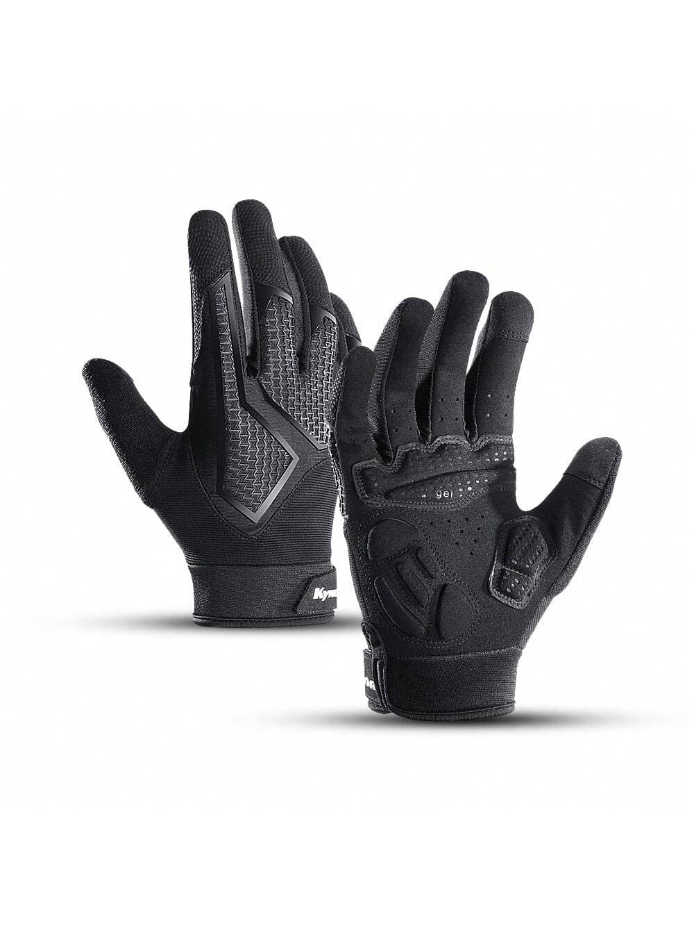 Kyncilor 1 Black SMLXL Non-Slip Long-Fin Shock-Absorbing Gloves, Unisex, Breathable And Sun-Protective, Suitable For Activities Such As Hiking, Camping, Cycling, E-Bike Riding, And Touchscreen Cycling. Also Suitable For Cycling, Motorcycling, And Skiing. Black Gloves, Winter Warm Gloves.
