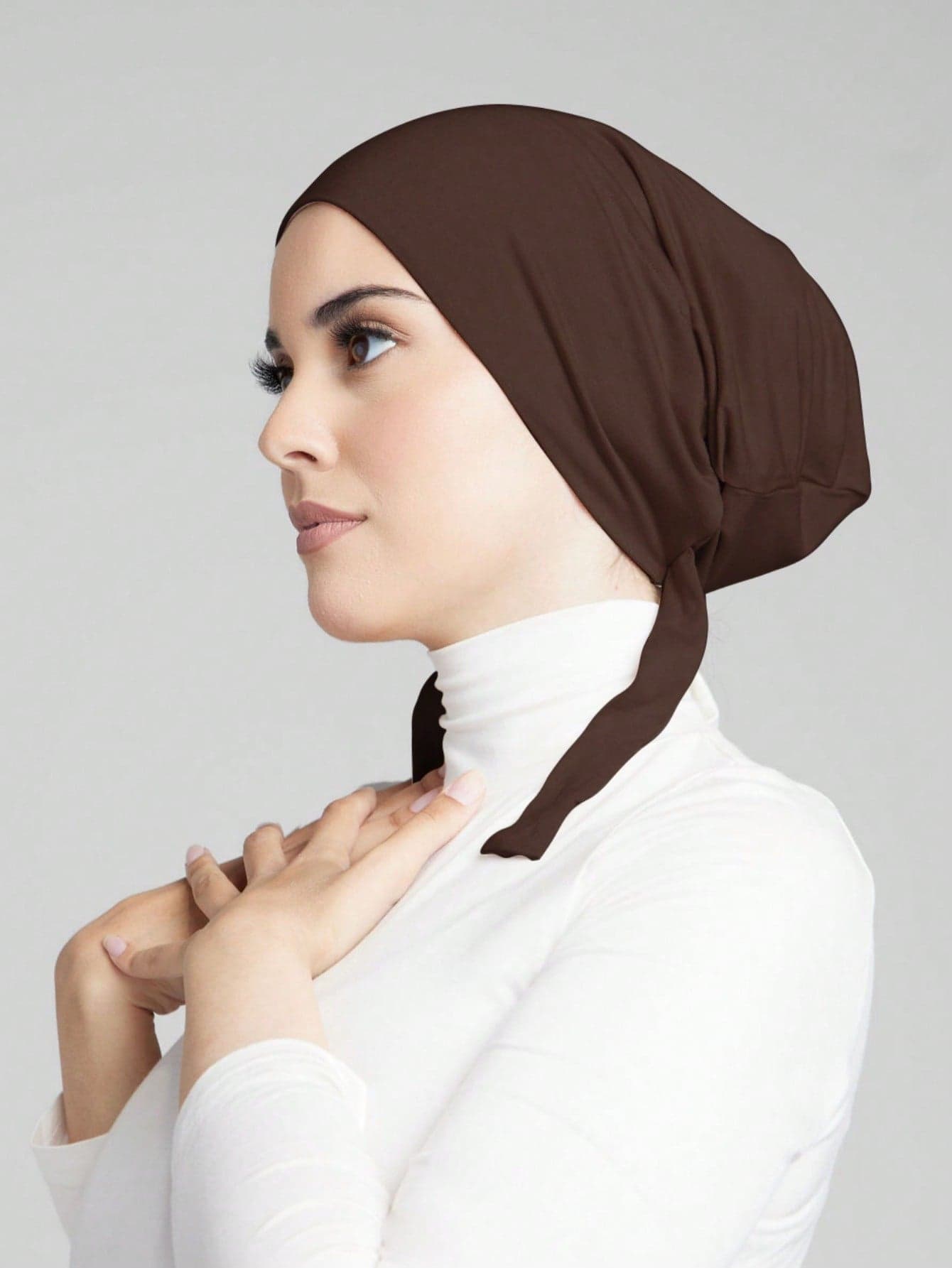 1pc Plain Simple Fashion Soft Tie-Up Turban Head Wrap Hijab Cap, Headband For Women, Suitable For Daily Life And Outdoor Sports