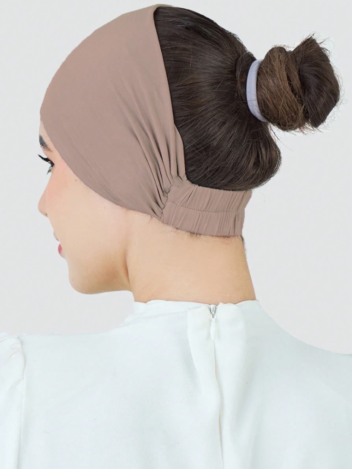 1pc Women's Non-Slip Headband Solid Color Elastic Scrunchies Turban Cap For Hair, Breathable & Sweat-Wicking For Sports Headband Soft Hijab For Abaya Daily Under Cap Veiled Clothes
