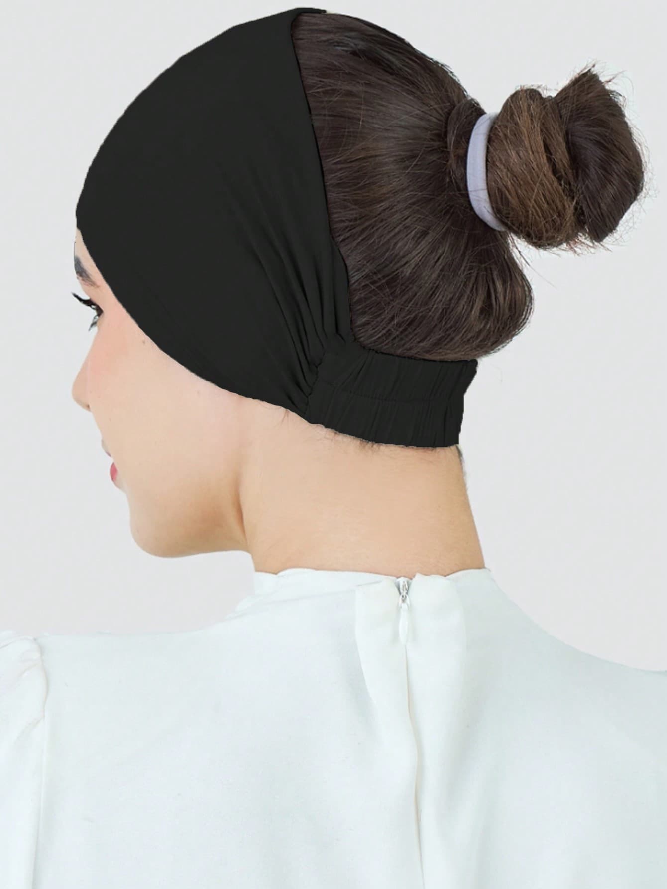 1pc Women Hijab Elastic Wide-Brimmed Turban Cap, For Sports, Under Cap, Hair Styling And Daily Wear Abaya Accessories