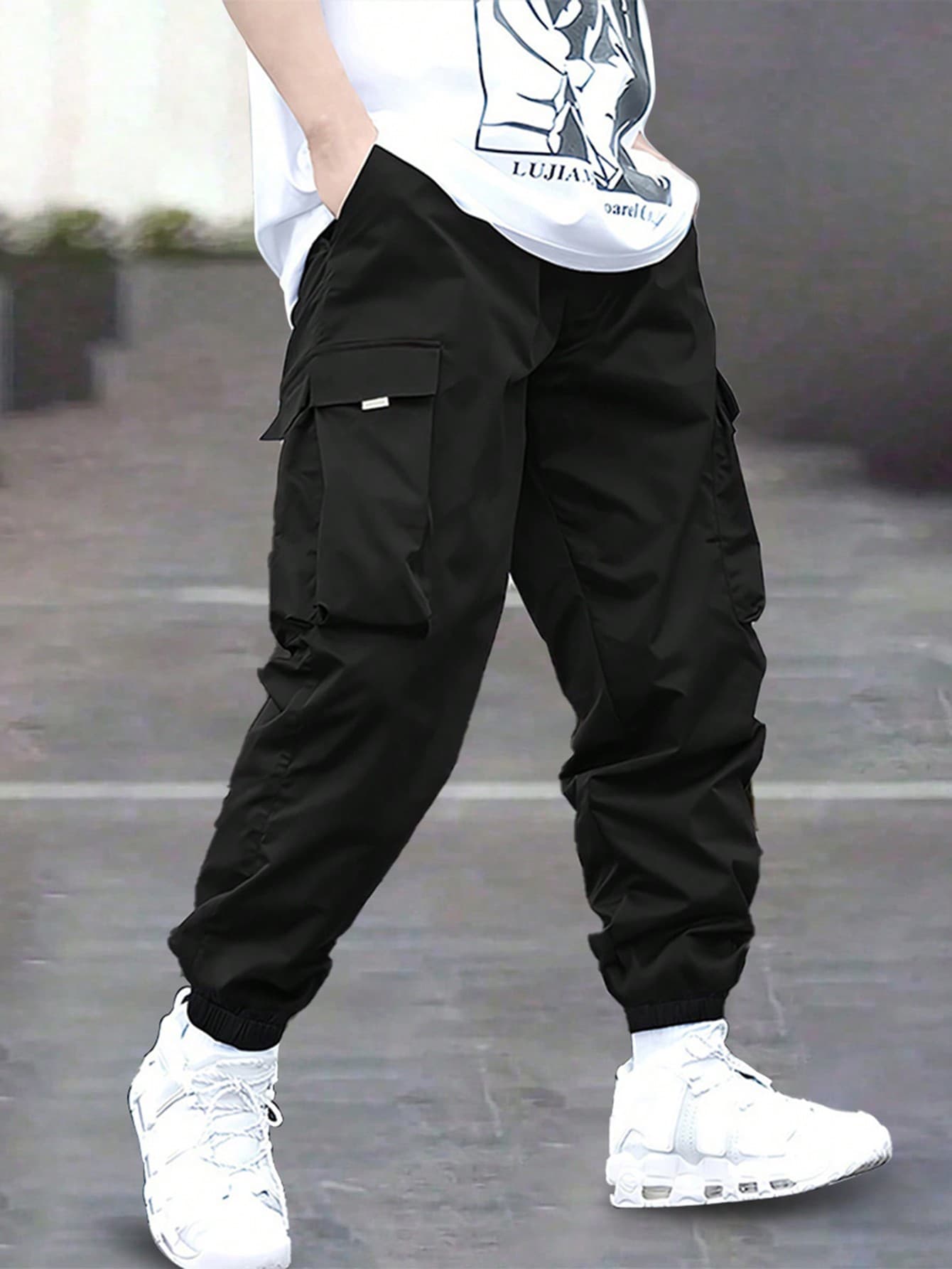 1pc Boys Teen Outdoor Exercise Multi-Pocket Casual Cargo Long Pants Spring Summer Autumn Winter