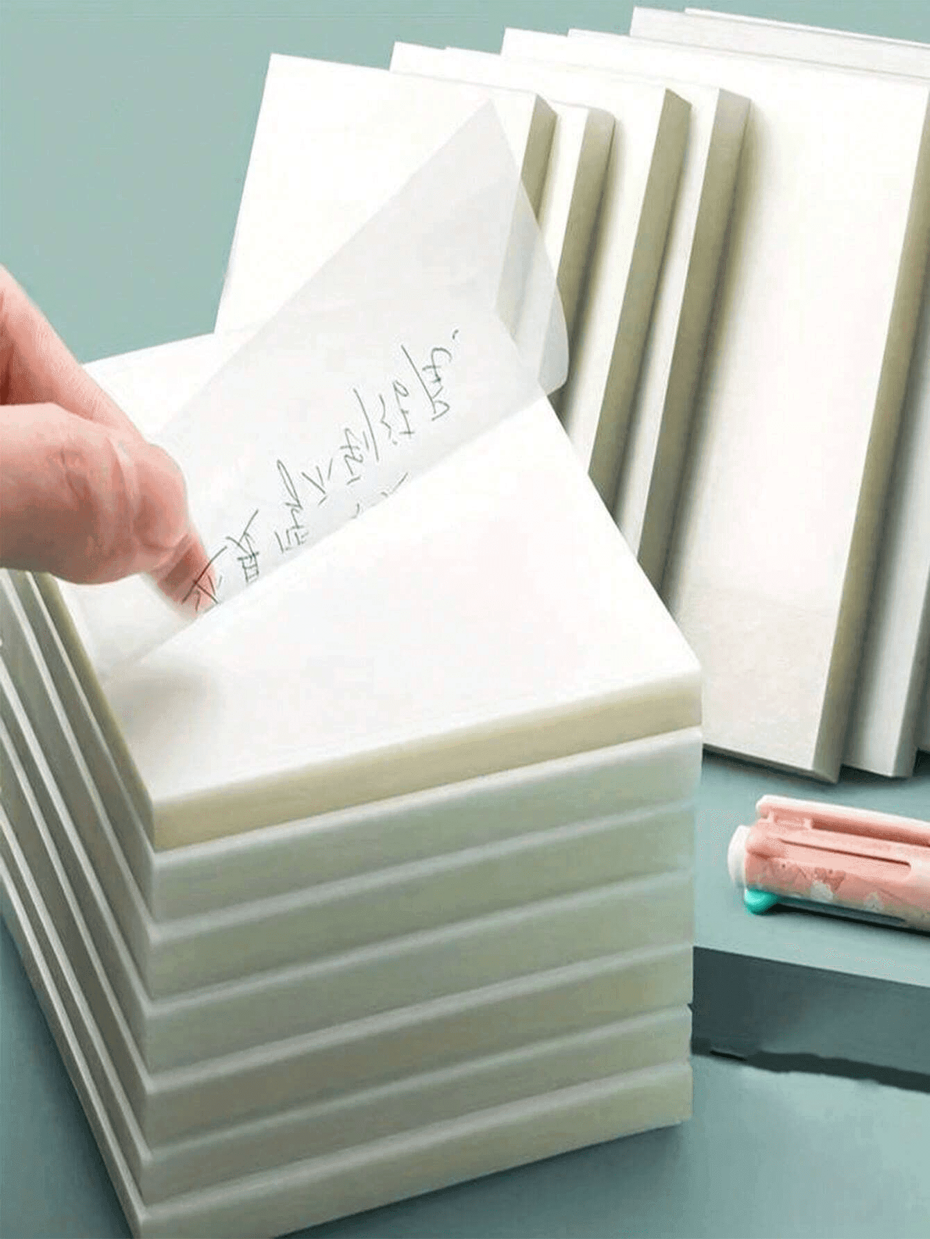 50pcs/100pcs/200pcs Transparent Waterproof Memo Pad Notebook Diary Stationery School Office Supplies School Supplies