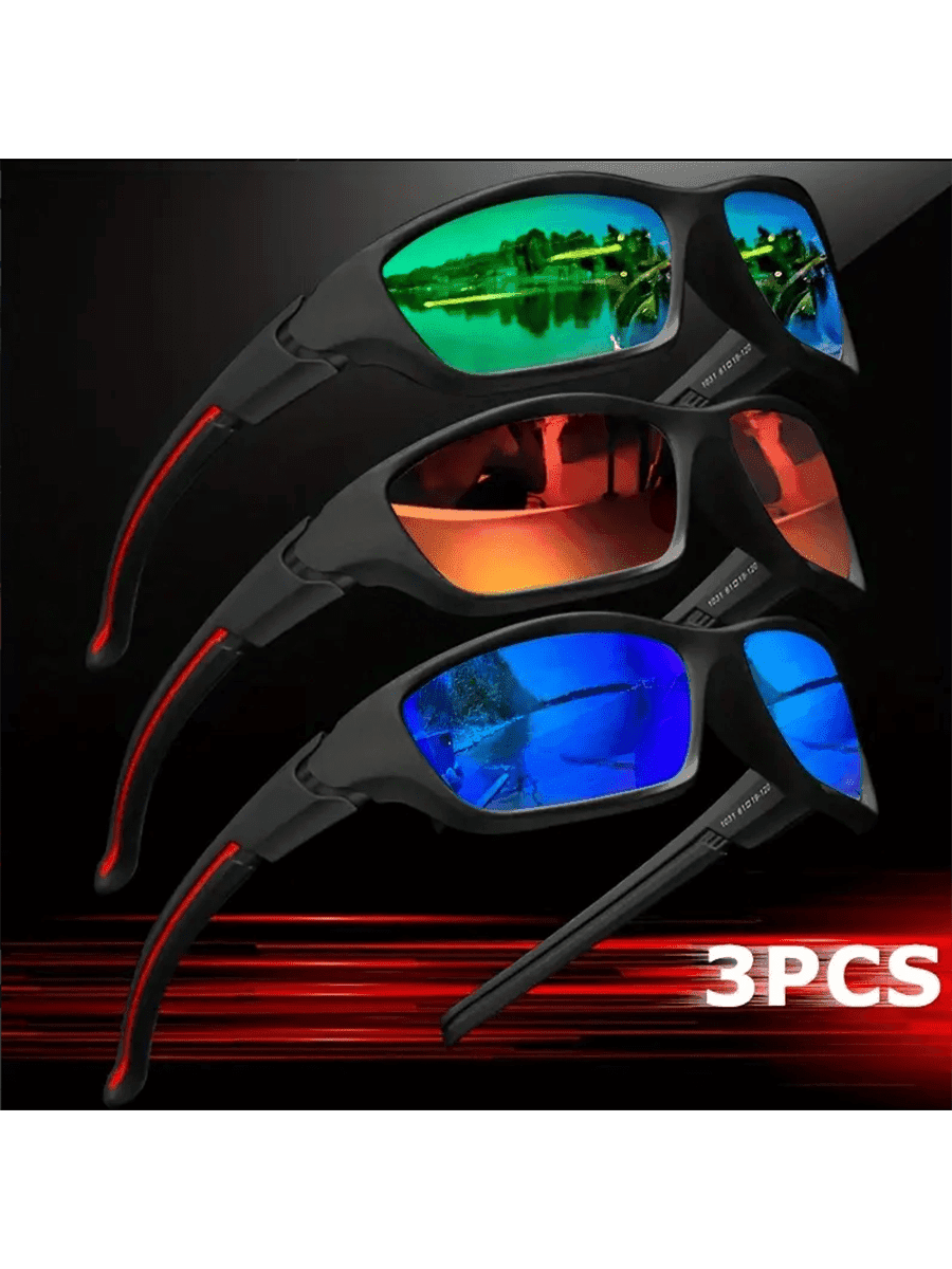 3pairs, Premium Cool Fantasy Wrap Around Fashion Glasses, For Men Women Outdoor Sports Cycling Running Fishing Hiking Golf Supplies Photo Props