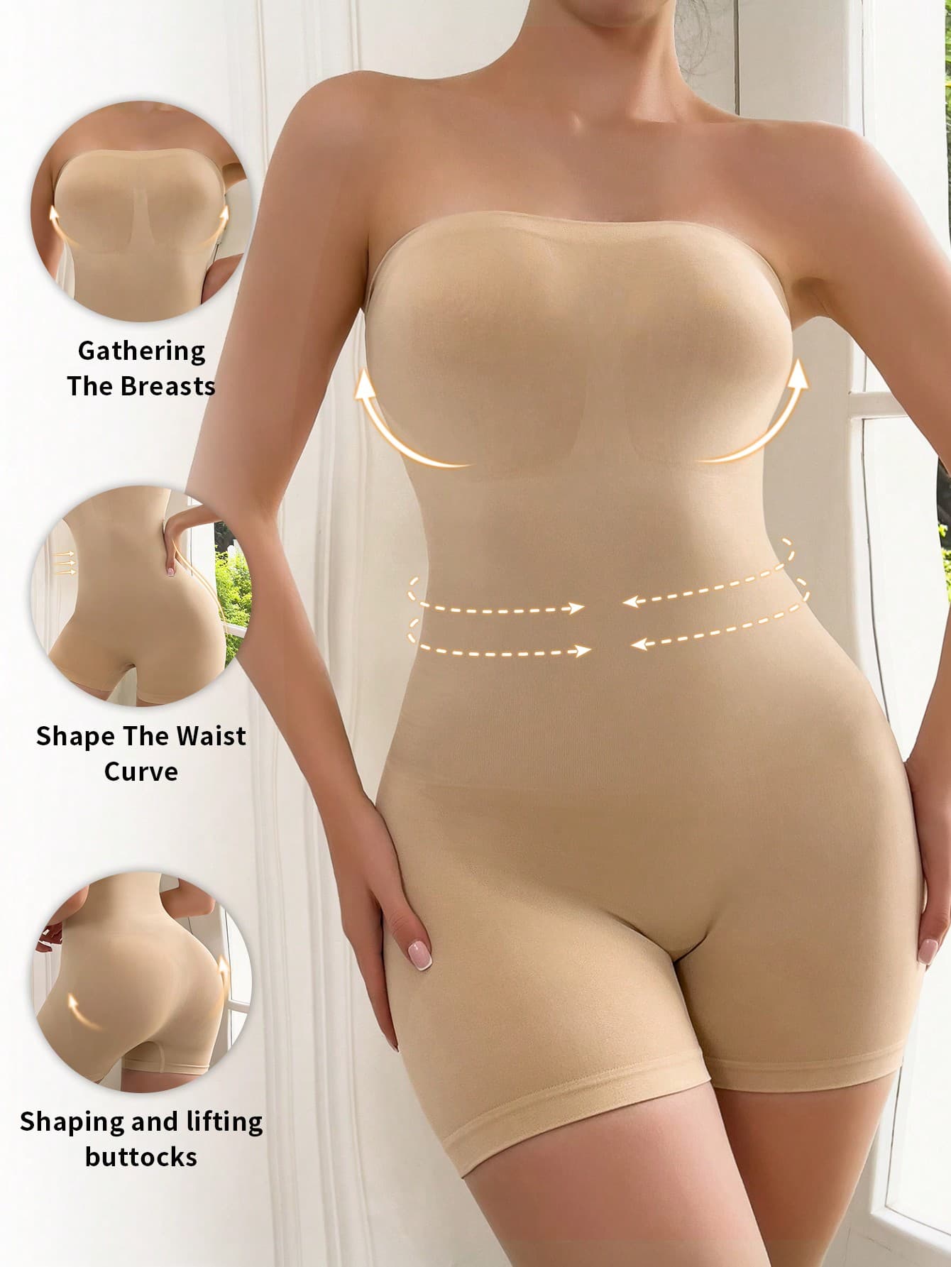 Women's Seamless Strapless Shapewear Romper
