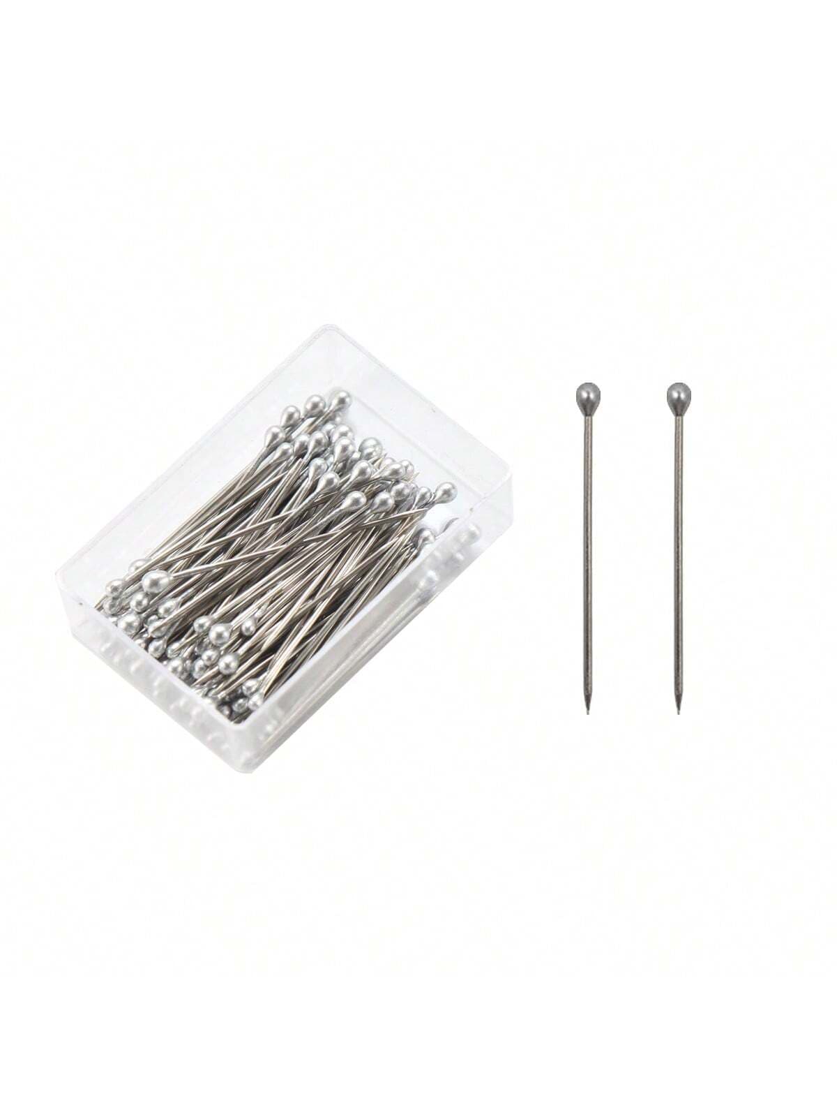 95pcs 0.6*26mm Silver Metal & Plastic Tipped Sewing Pins