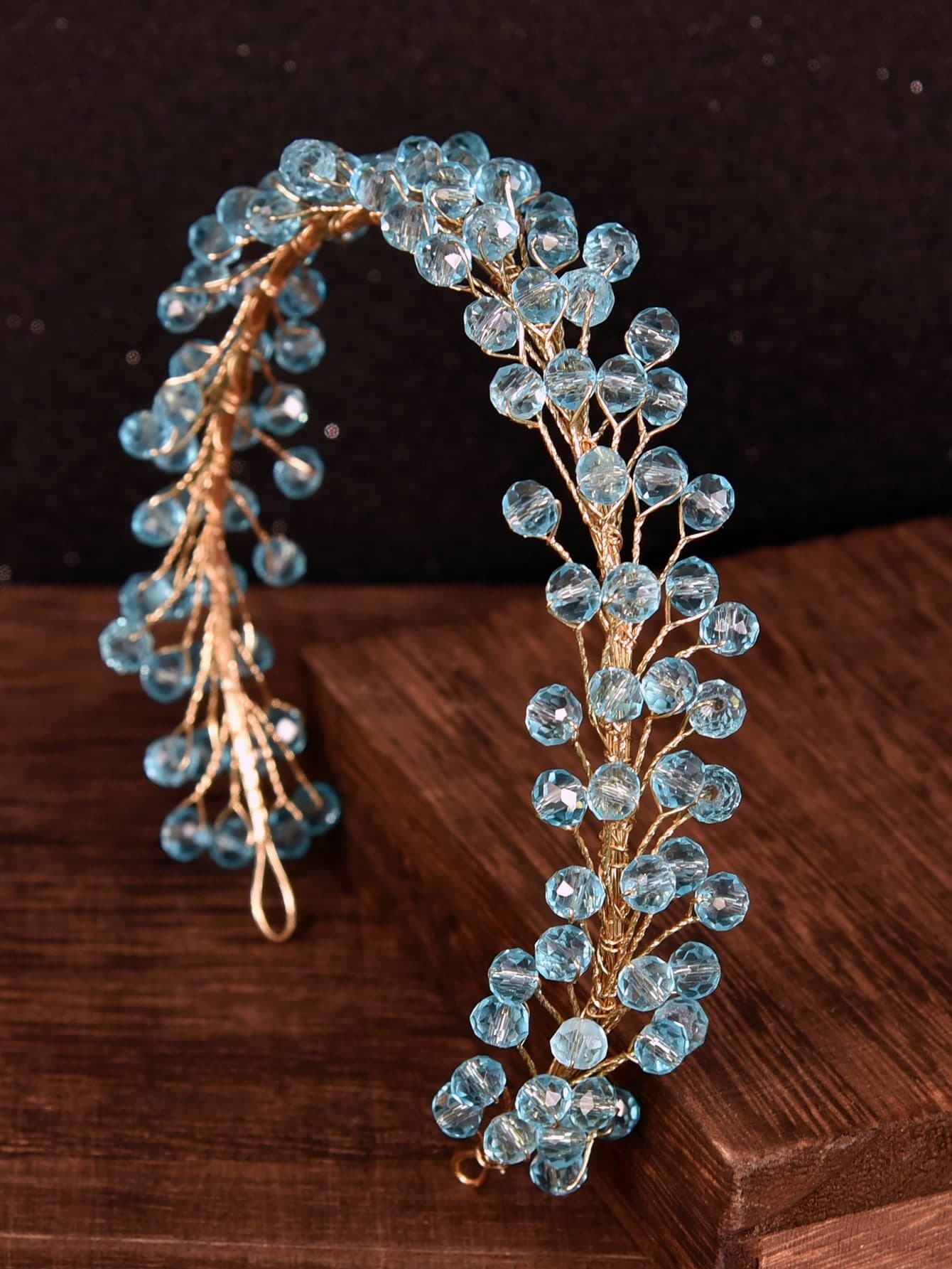 1pc Women Crystal Handmade Headband, Elegant Bridal Hair Accessory Suitable For Wedding, Party, Gift Valentine's Day Accessories