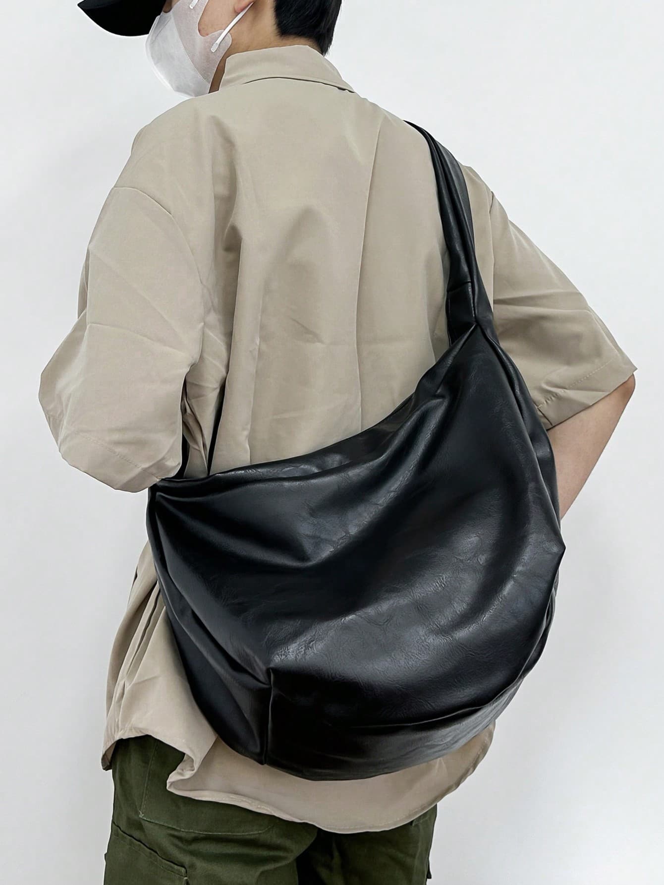 Fashionable Vintage Casual Crossbody Bag Large Capacity One Shoulder Tote Hobo Bag Men's Personalized Commute Travel Student Bag