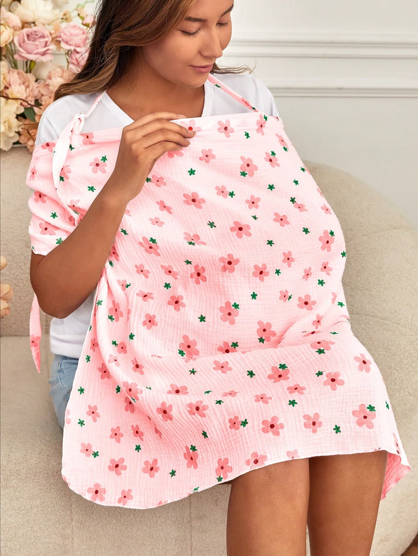 Soft, Breathable Printed Nursing Tops, For Mothers Breastfeeding, Spring/Summer