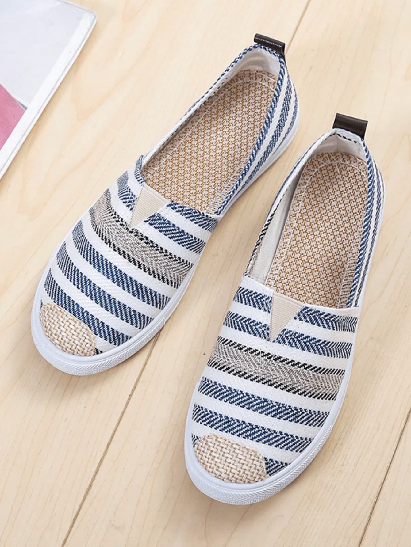 Women's Lightweight Canvas Slip-On Loafer Shoes, Casual Fisherman Boat Shoes, Spring/Fall