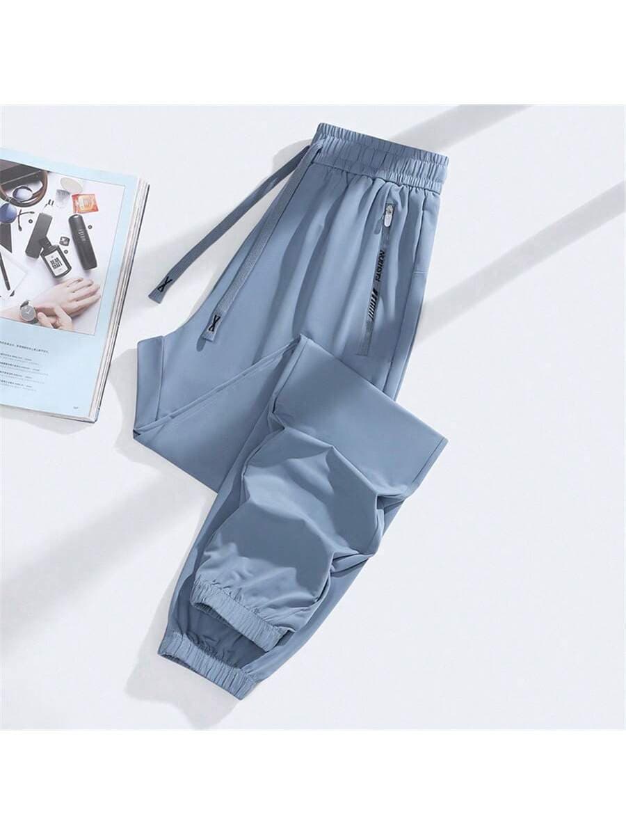 1pc Women's Lightweight Ice Silk Sports Pants, Breathable & Quick-Drying With Ankle Cuffs, Suitable For Outdoor Activities And Hiking Leisure