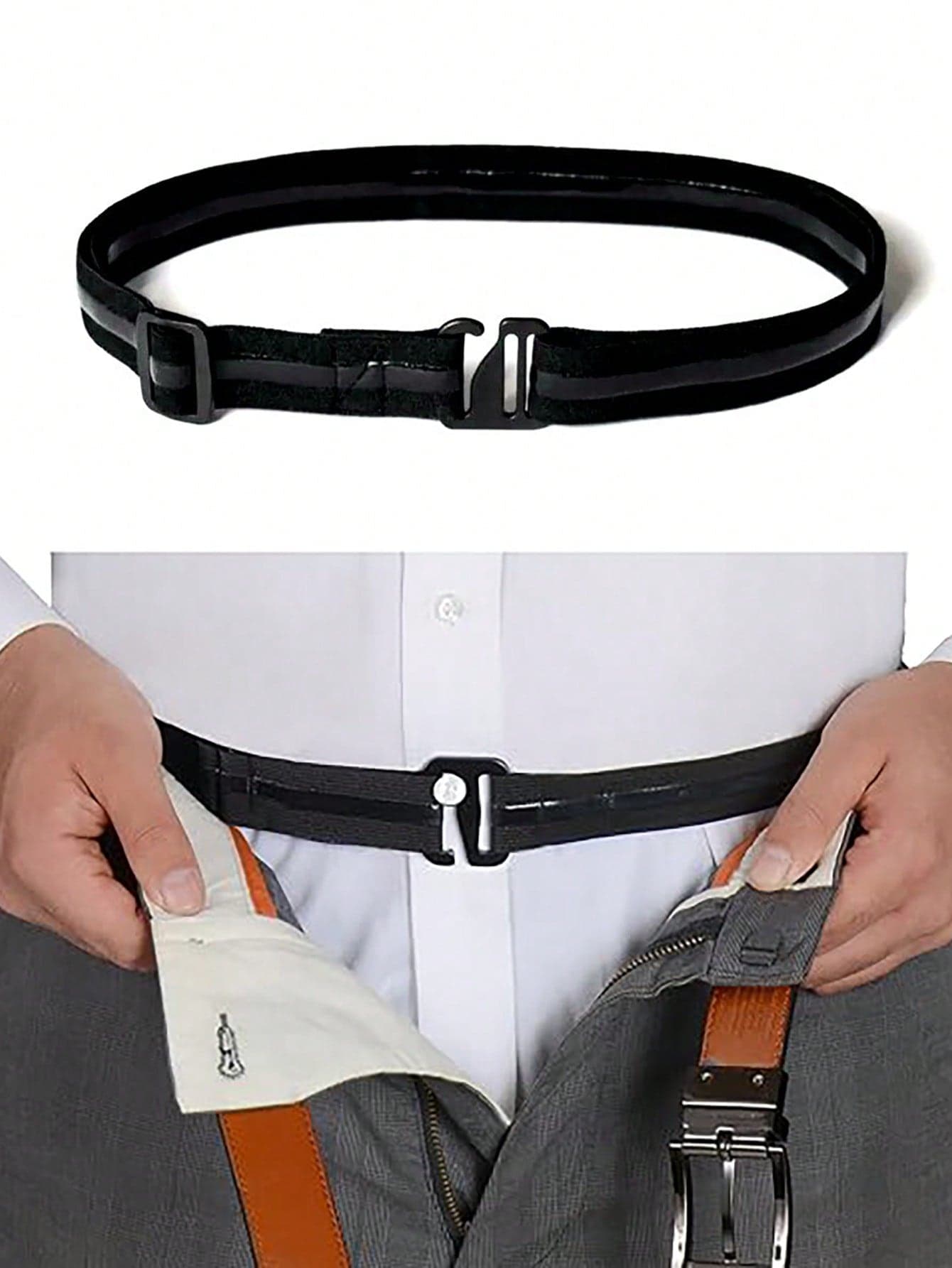 Adjustable Shirt Stays For Men, Non-Slip Elastic Garters For Formal And Professional Wear, Keeps Shirt In Place, One Size Fits All