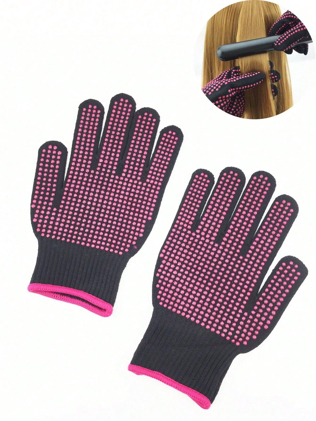 6/4/2/1pcs Hair Care Styling Tools Set: Double/Single Sided Silicone Pearl Curling Comb, Curling Iron, Hair Straightener, Heat Resistant Gloves