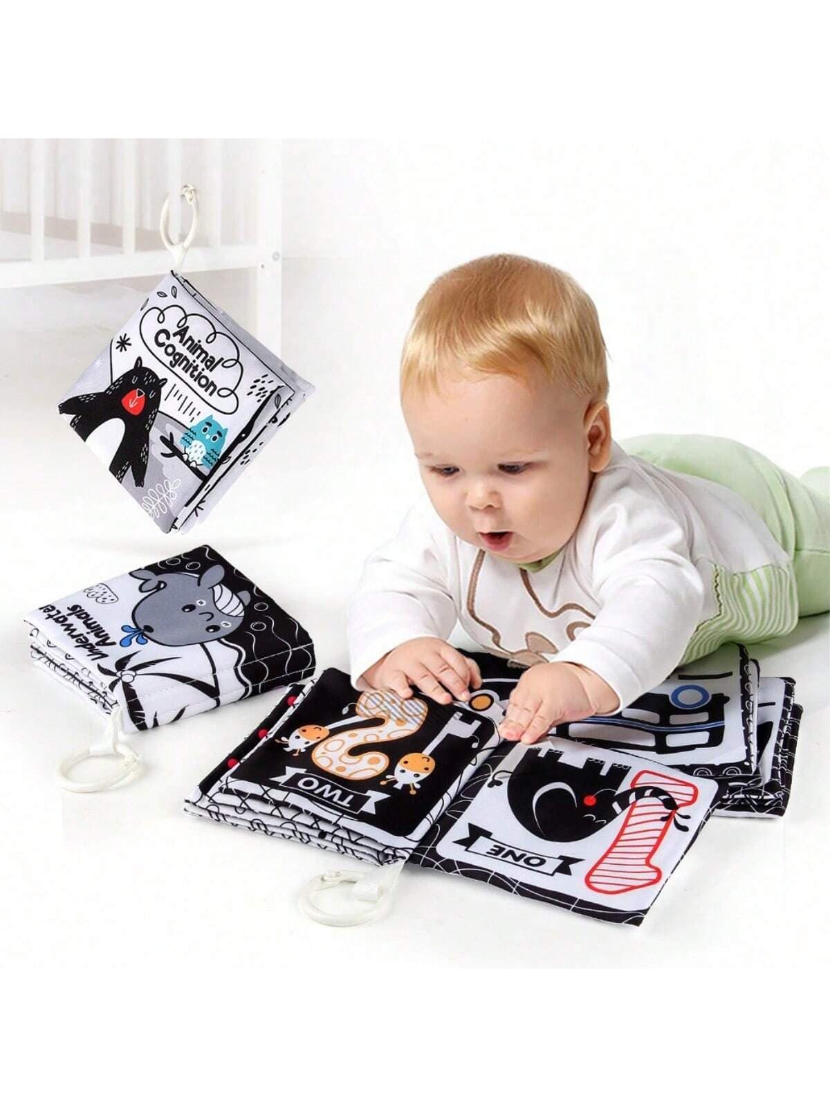 Baby Black & White Crinkle Cloth Book, Early Education Sensory Toy For Infants,Baby Books,Baby Toys,Baby Book,Baby Books,Baby Book,Baby Toys