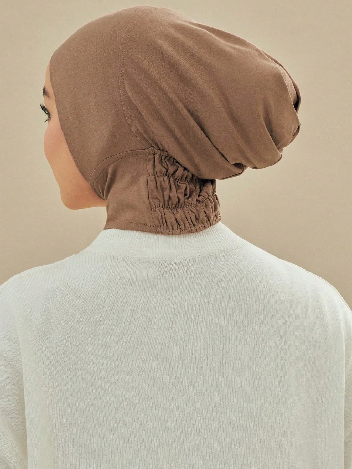 1pc/2pcs Women Soft Modal Elastic Neck Warmer Beanie, Convenient Headscarf Hijab Turban, Fashionable Solid Color Balaclava, Suitable For Daily Wear