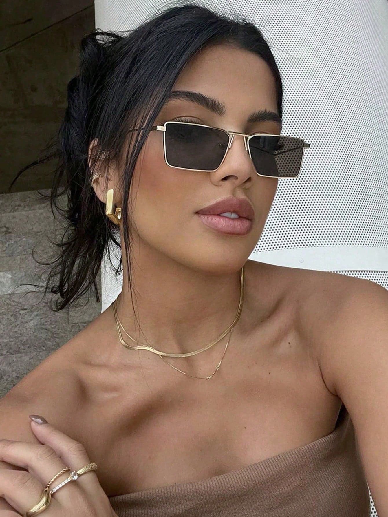 1 Pair/2 Pairs Metal Square Glasses, Small Frame, Retro Fashion, Suitable For Daily Wear, Beach Accessories, Summer Beach Vacation, Outdoor Activities, Travel, Also Suitable For Halloween Or Holiday Decoration