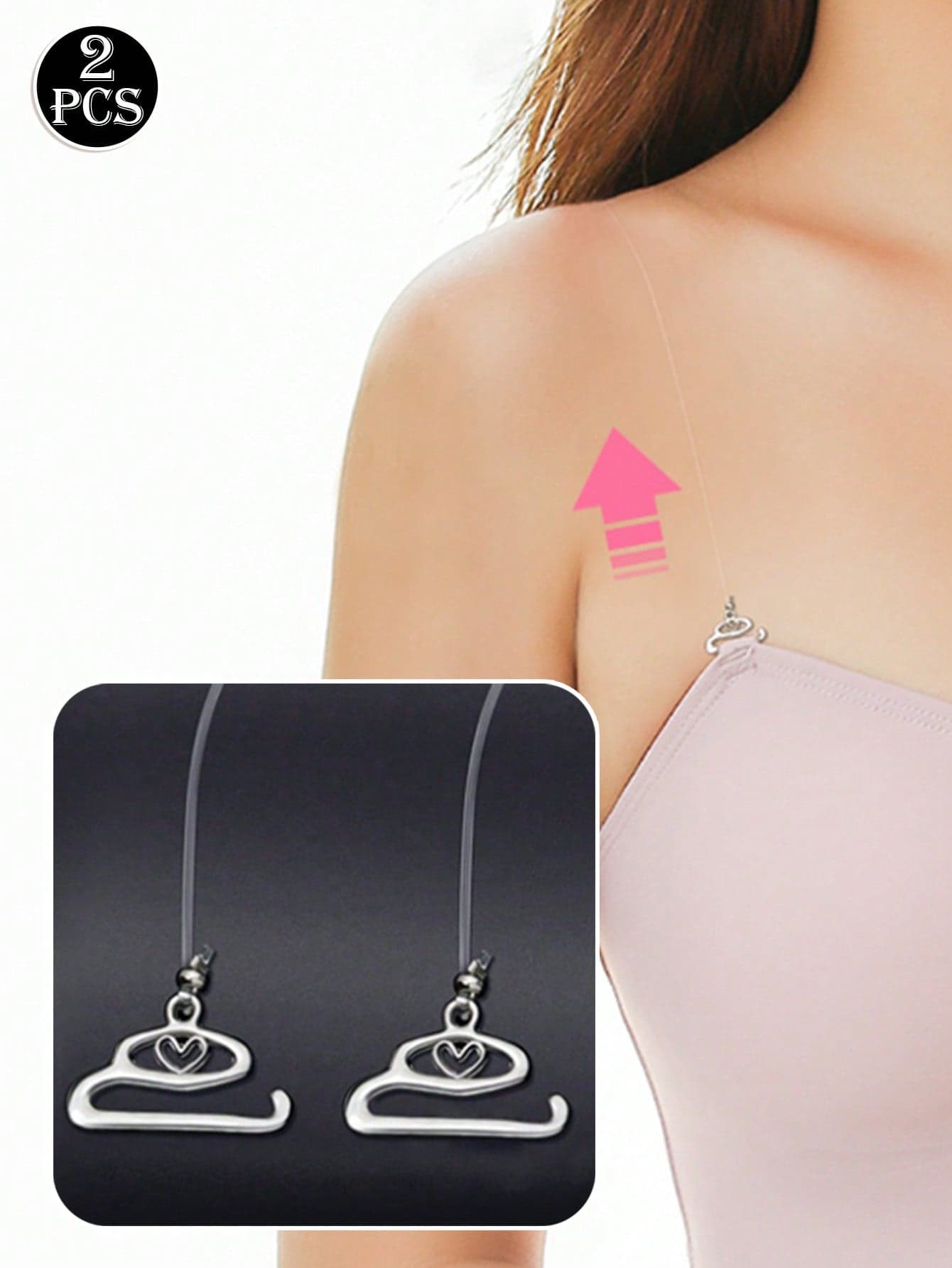 2pcs/Set Women's Transparent Invisible Anti-Slip Bra Straps, Spaghetti Straps Underwear Accessories