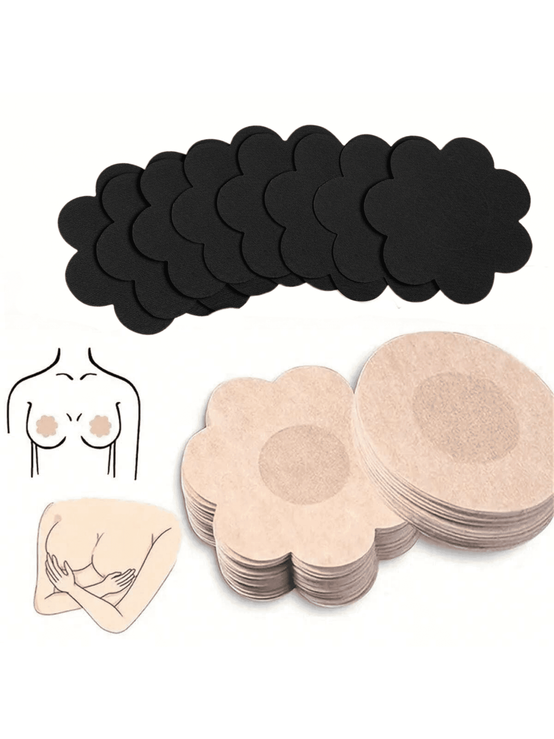 10/50/100pcs Disposable Nipple Covers, Seamless Breathable Self-AdhesiveInvisible Bra, Women's Lingerie & Underwear Accessories