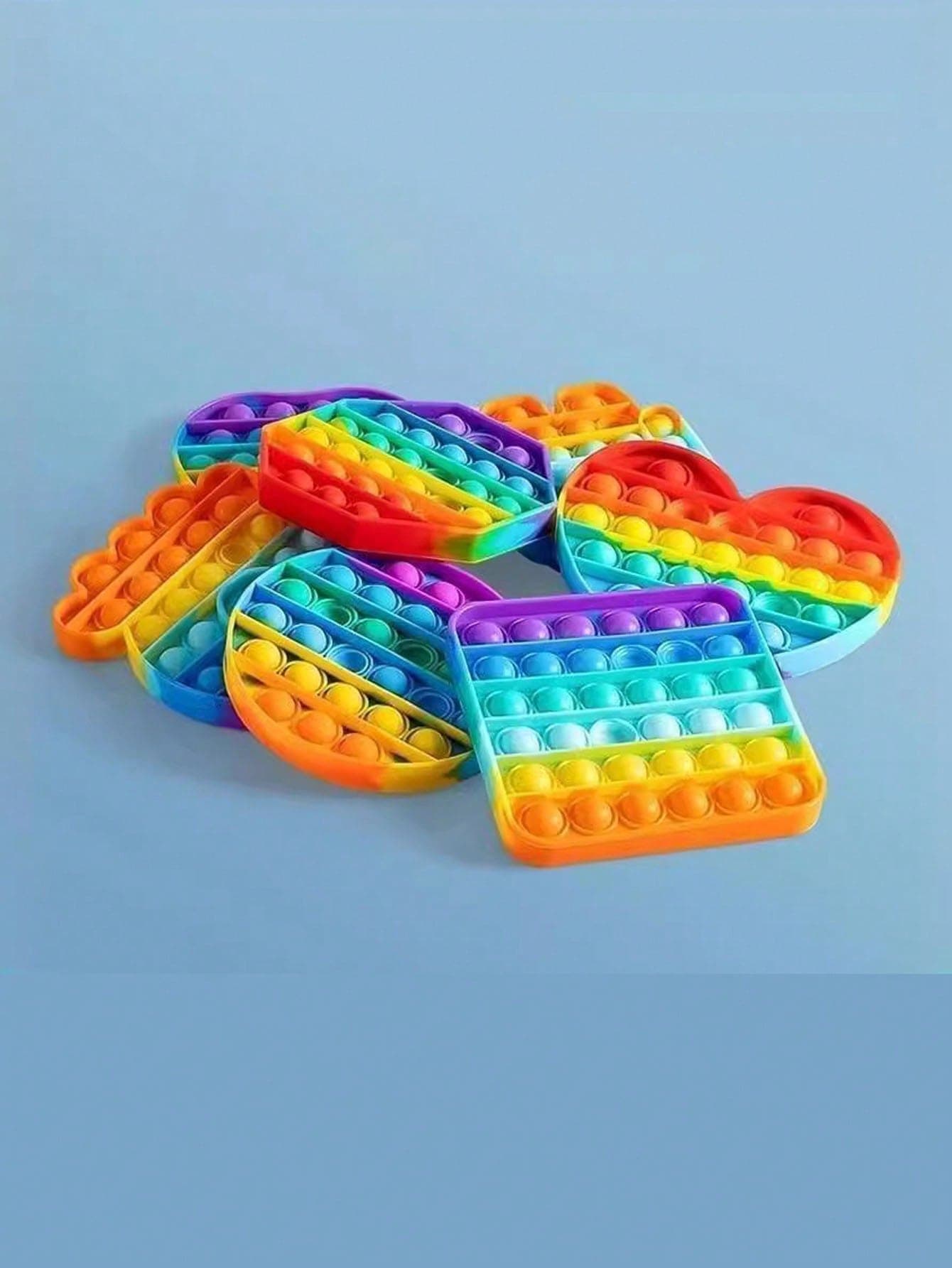 1PC/4PCS Silicone Push Bubble Pop Fidget Sensory Toy, Circle Colorful Push It Popping( Roundness/Square/Octagon/ Heart-Shaped),Sensory Tray,Collection Set,Toy Set,Slinky Toy,Ice Cube Fidget,Pop Gifts,Olivia Rodrigo,Toys,Sensory Toys