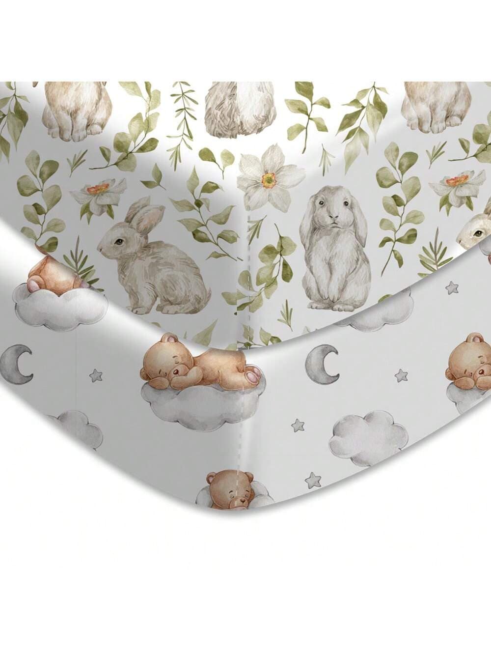 Premium Quality Baby Crib Sheet, Fits Standard Crib Mattress - Super Soft Knit Fabric, Snug Fit, Stylish Design, 28" X 52" X 9" Deep Pocket, Heart Pattern For Valentine's Day