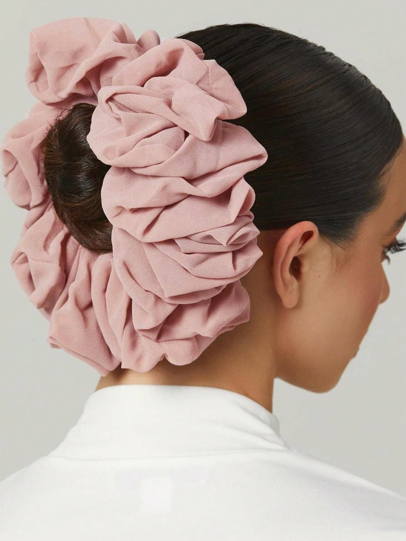 1pc Chiffon Hijabs Inner Scrunchy, Solid Color Women Brooch Head Accessories Hair Ties Ponytail Holder Beauty Home Hair Accessories Hair Elastics