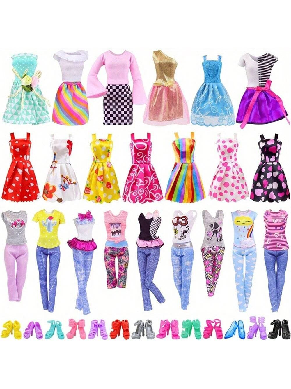 32pcs Fashion Doll Clothes And Accessories Toy Set, Fit For 11.5 Inch Dolls - Includes Dresses, Shoes, Crowns And Wands (Styles Random), Christmas Gift