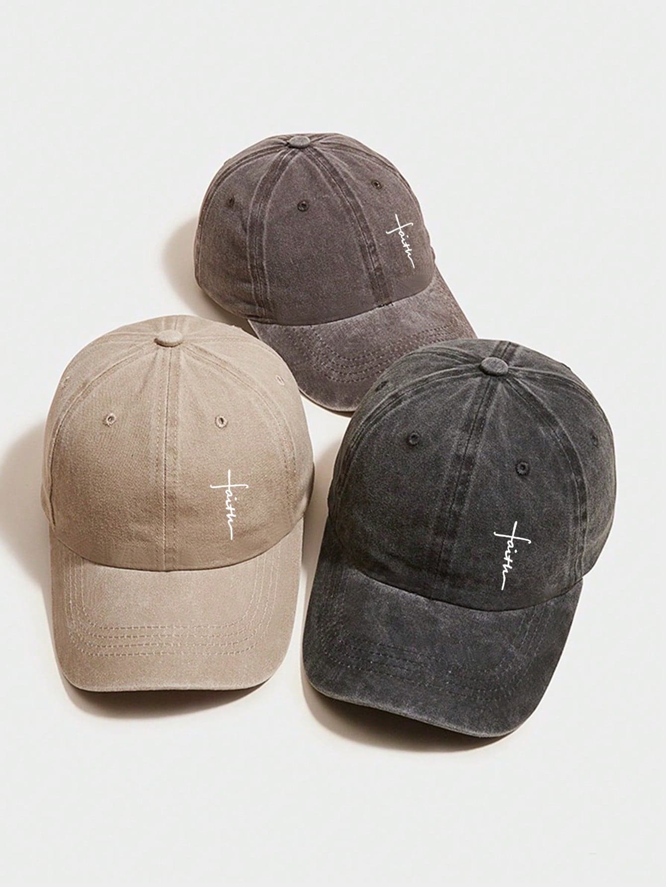 Cross Print Baseball Cap, Solid Color Washed Vintage Casual Sports Hat, Adjustable Lightweight Dad Hat, Unisex