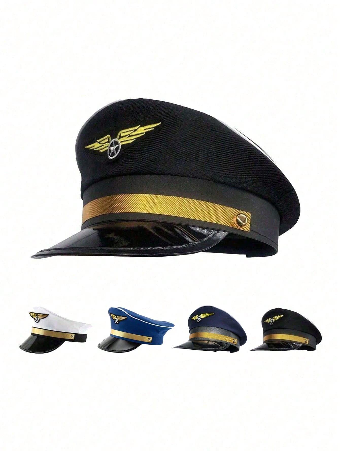 1pc Airline Pilot Cap, Uniform Cap, Cosplay Stewardess Costume Hat, Suitable For Holiday Parties