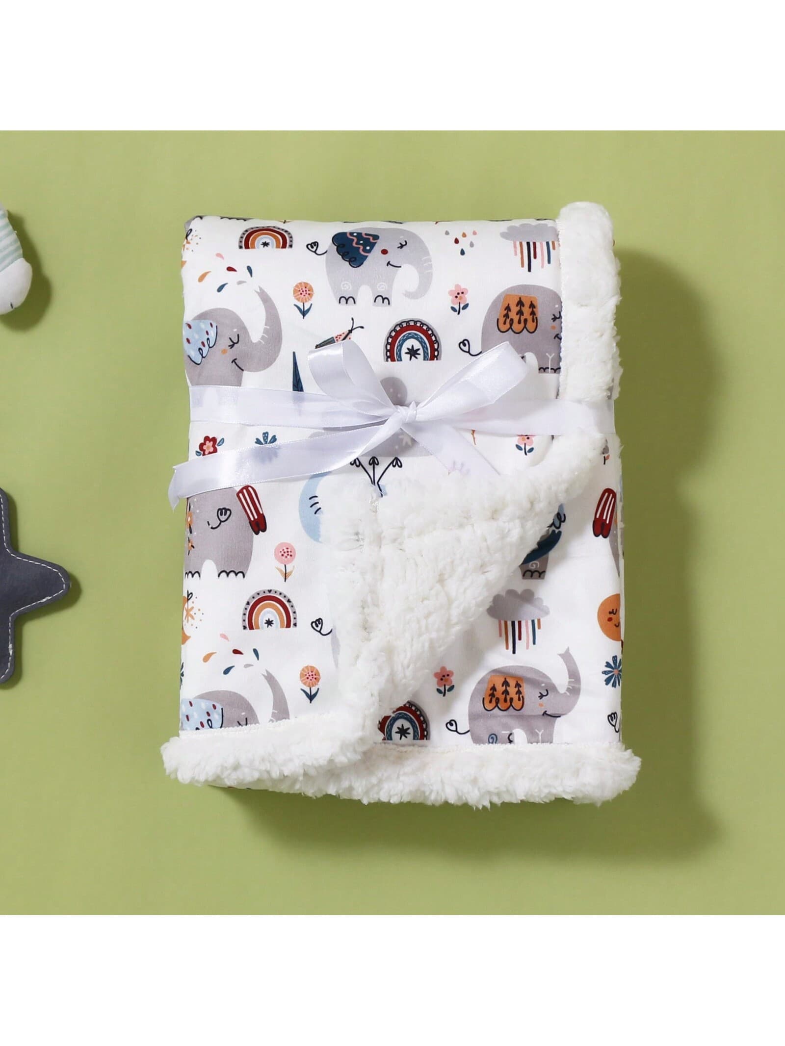 1pc Infant Geometric Print Soft & Comfortable Stroller Blanket, All Season