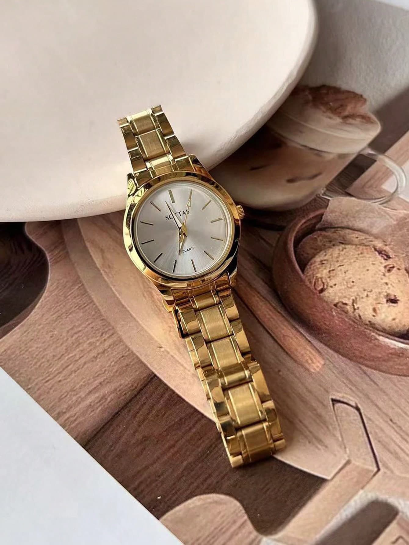 sottas New Gold Women's Watch, Minimalist & Elegant, Casual & Versatile, Stainless Steel Band, Niche Luxury, Waterproof Quartz Watch