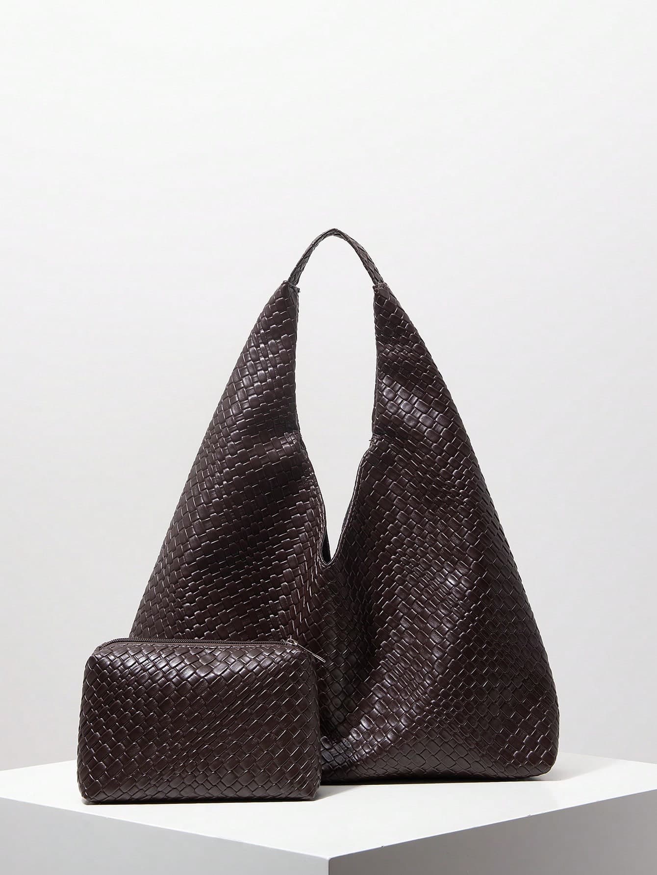 Women Retro Faux Woven Leather Shoulder Tote Bag, Large Capacity Handbag, Minimalist Casual Underarm Bag, Big Handbag With Wallet, Matching Bag Set, Daily Commute & Shopping Bag (Pattern Random), New Fashionable Big Bags For Women